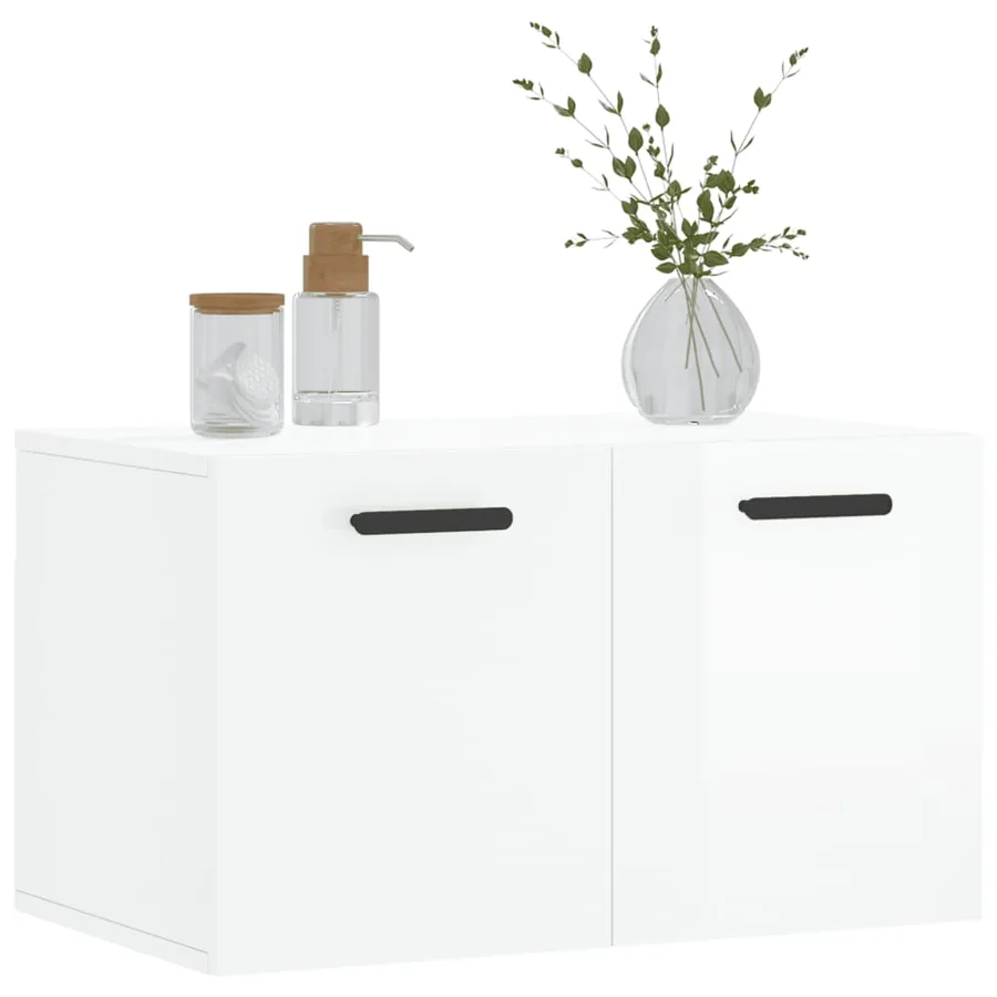 Armoire murale Blanc brillant 60x36,5x35 cm Bois d'ingénierie - 3