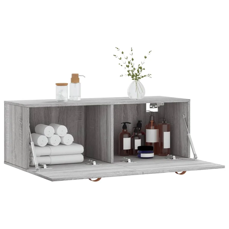 Armoire murale sonoma gris 100x36,5x35 cm bois d'ingénierie - 4
