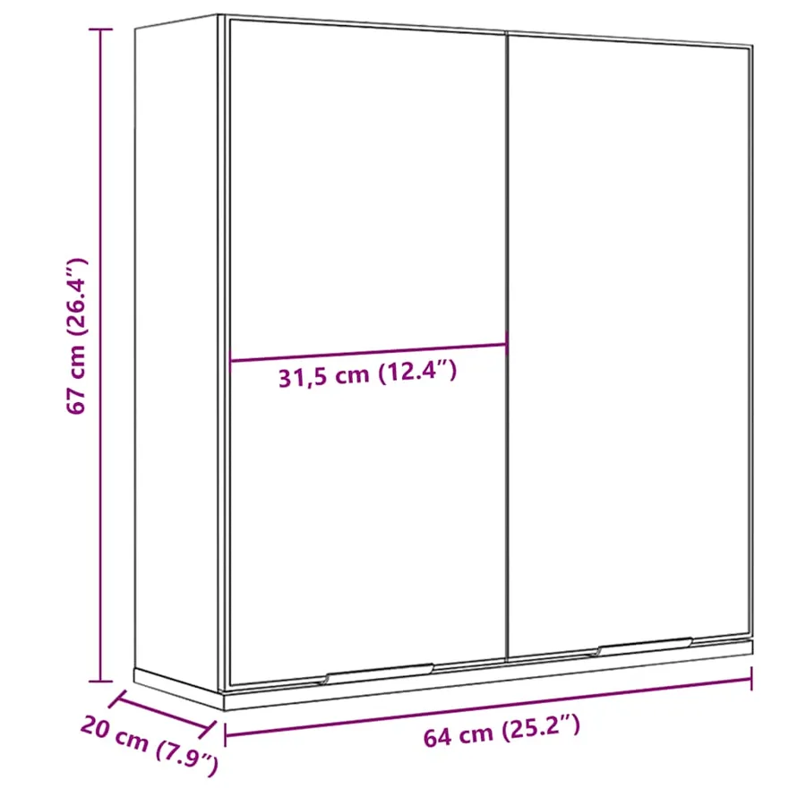 Armoire à miroir de salle de bain noir bois d’ingénierie - 10