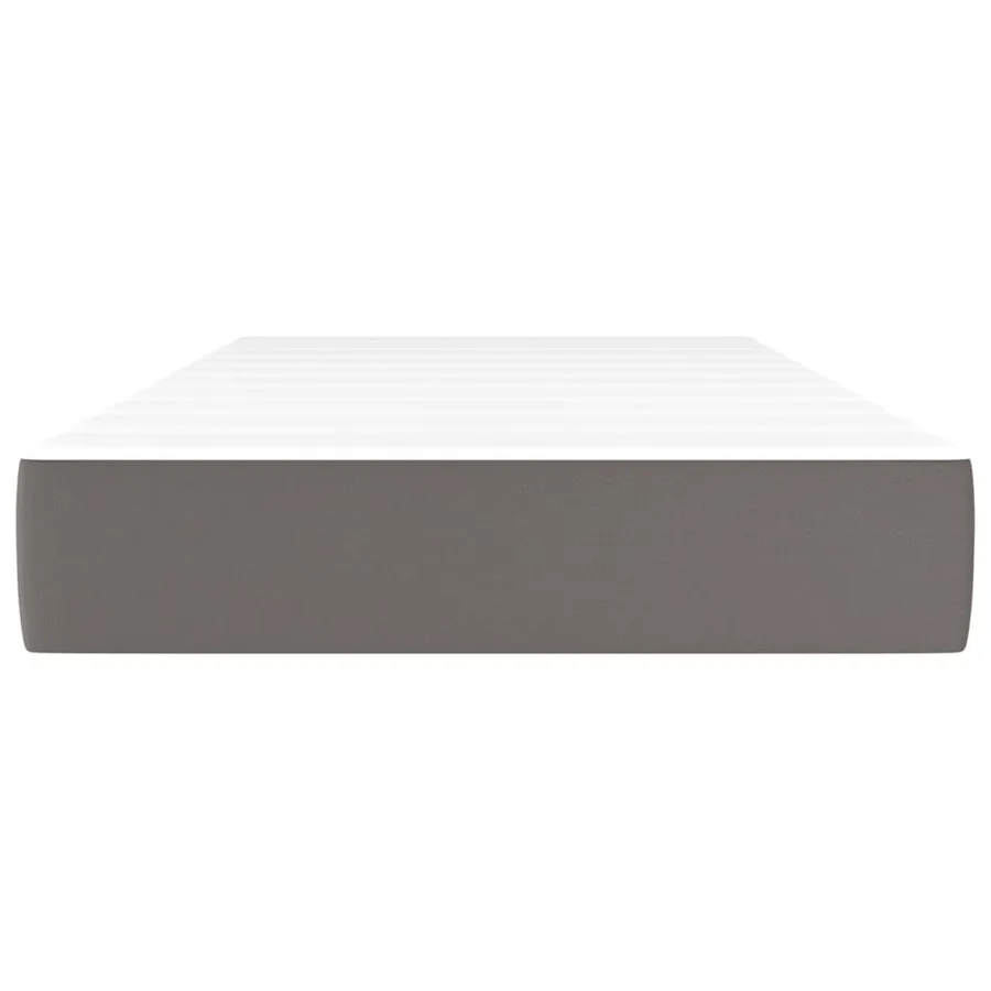 Matelas de lit à ressorts ensachés fermeté moyenne Gris 100x200x20cm Similicuir - 3