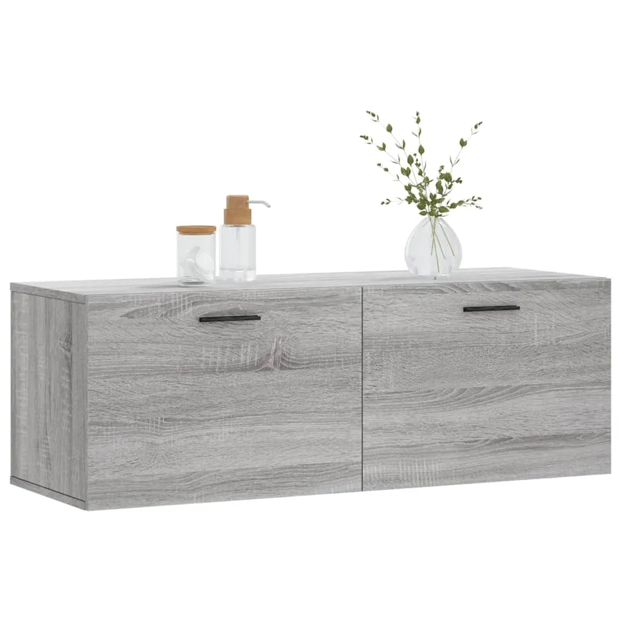 Armoire murale sonoma gris 100x36,5x35 cm bois d'ingénierie - 9