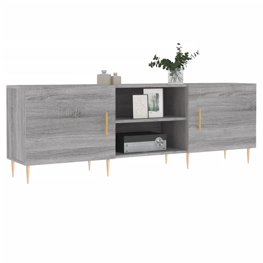 Meuble TV sonoma gris 150x30x50 cm bois d'ingénierie - 3