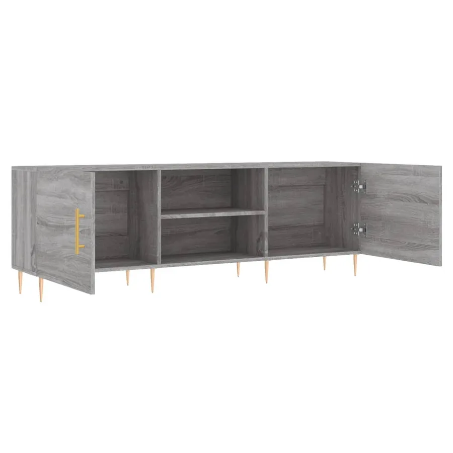Meuble TV sonoma gris 150x30x50 cm bois d'ingénierie - 6