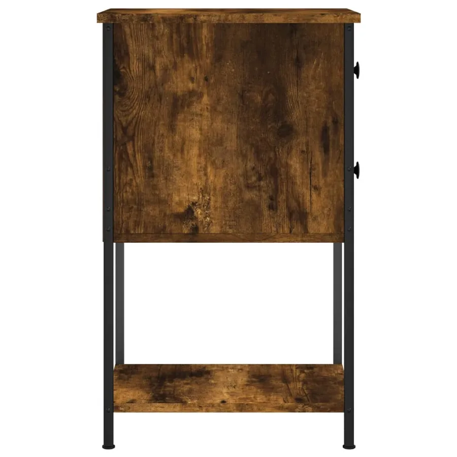 Tables de chevet 2 pcs chêne fumé 32x42x70 cm bois d'ingénierie - 8