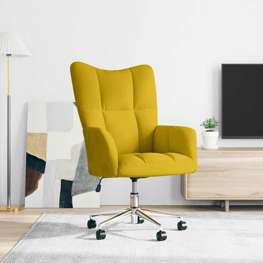 Chaise de relaxation Jaune moutarde Velours