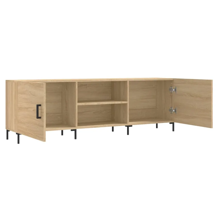 Meuble TV chêne sonoma 150x30x50 cm bois d'ingénierie - 6