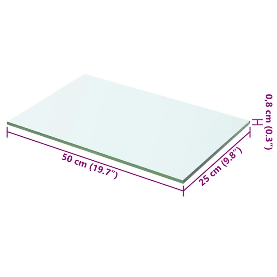 Panneaux d'étagère 2 pcs verre transparent 50x25 cm - 4