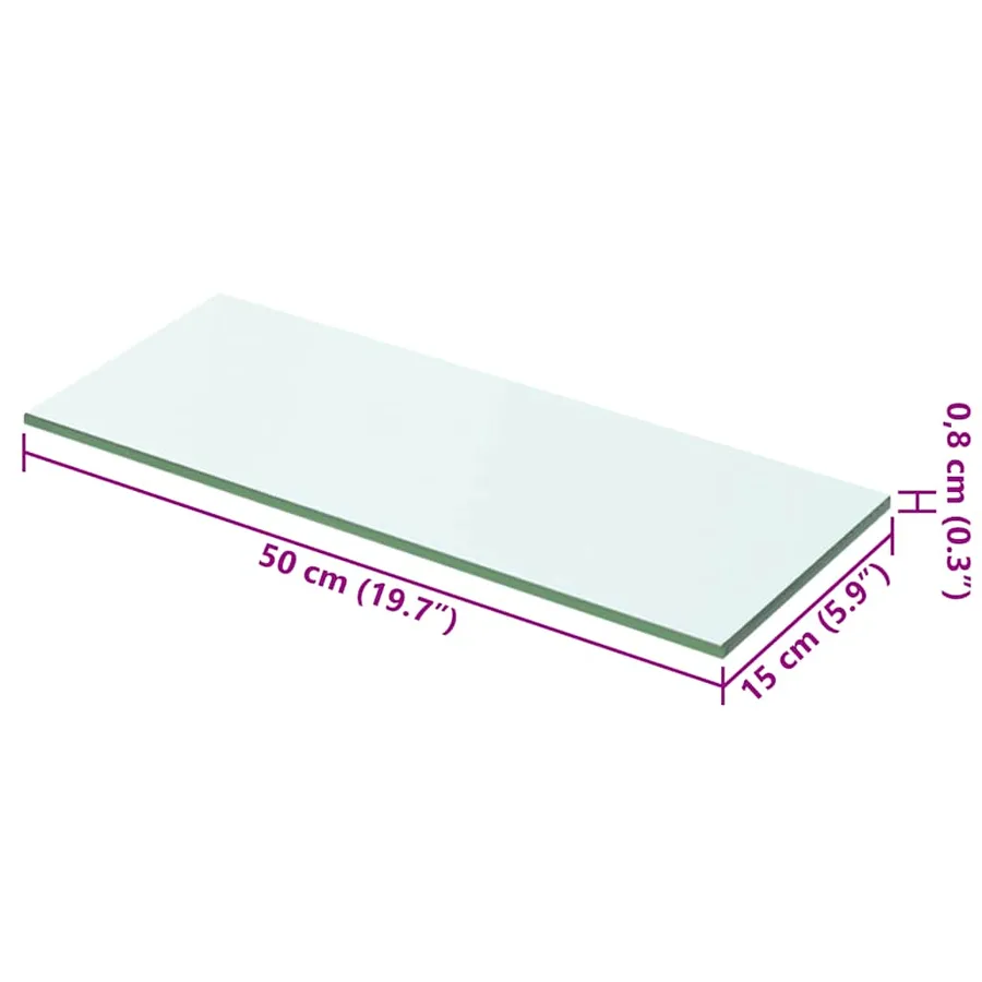 Panneau d’étagère Verre transparent 50 x 15 cm - 3