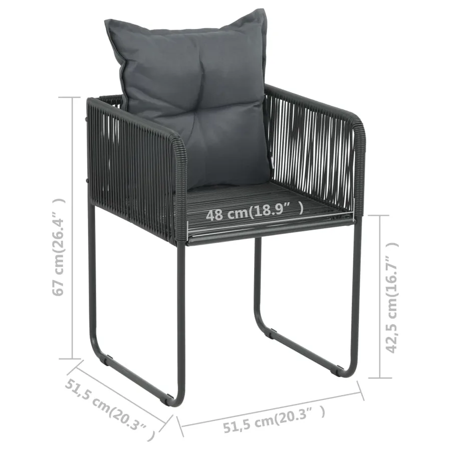 Ensemble à manger de jardin 9 pcs PVC résine tressée noir - 9