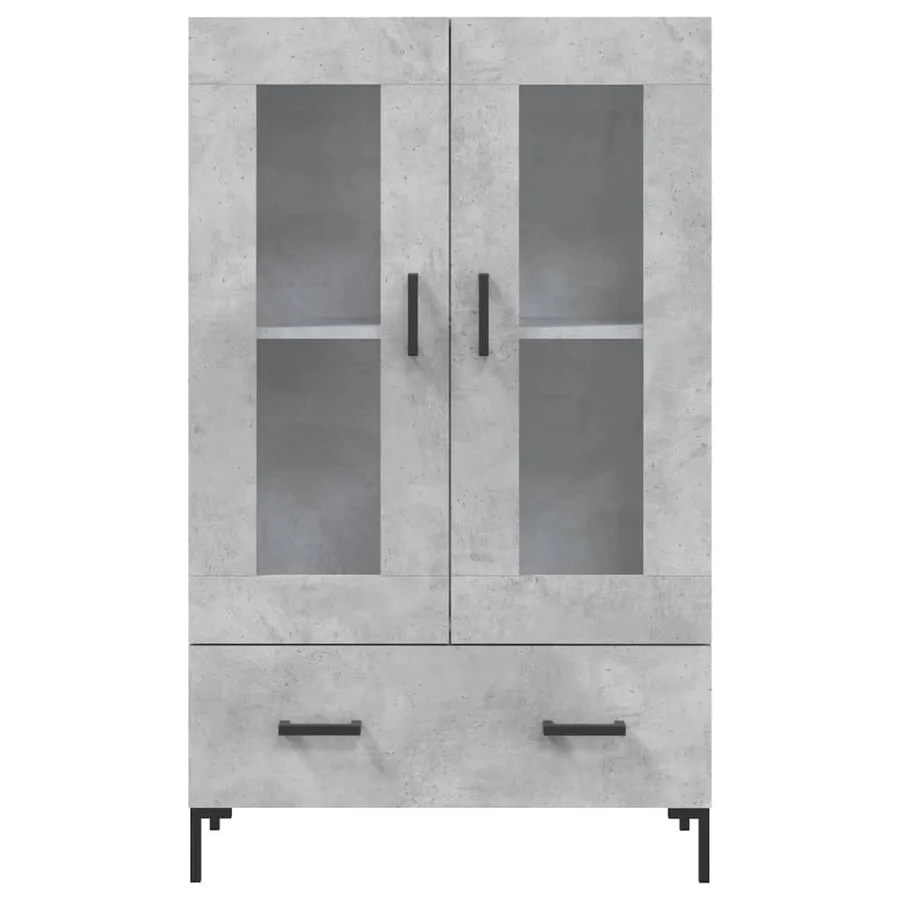Buffet haut gris béton 69,5x31x115 cm bois d'ingénierie - 6