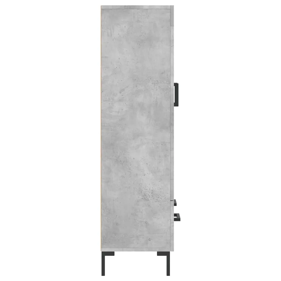 Buffet haut gris béton 69,5x31x115 cm bois d'ingénierie - 7