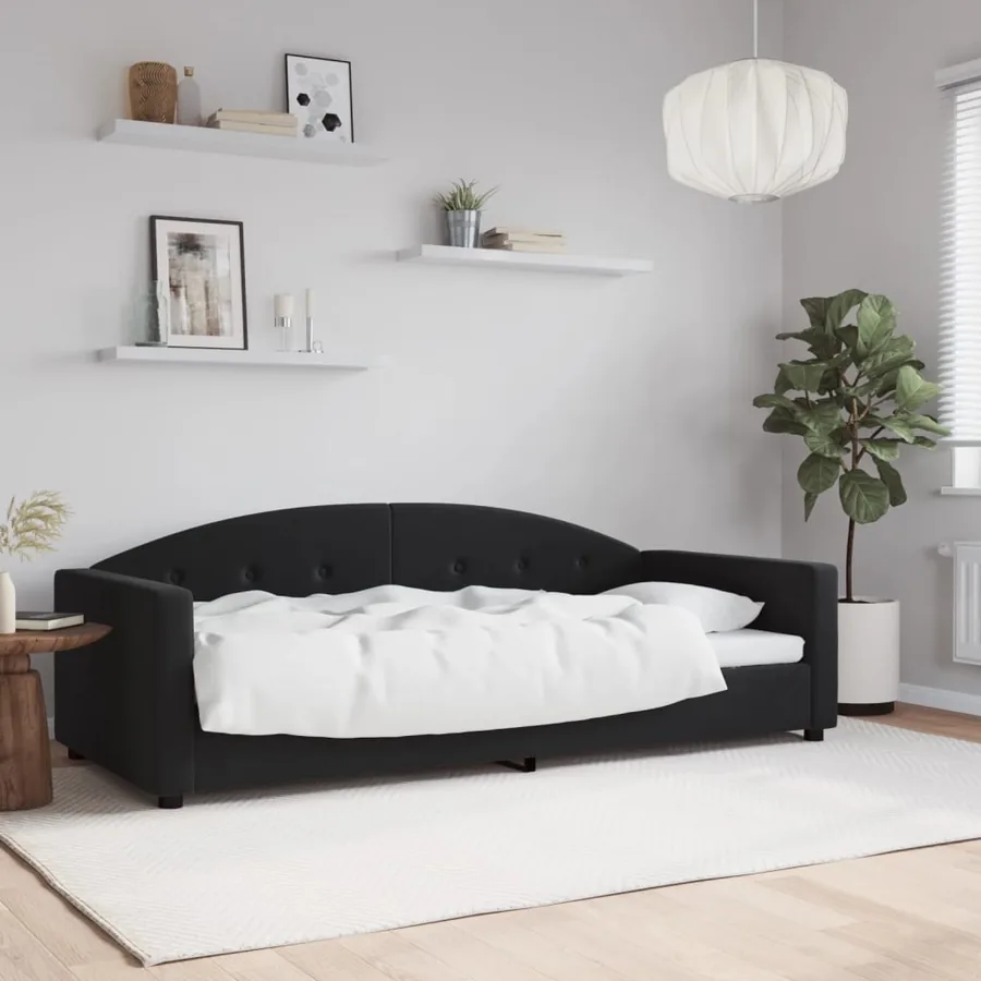 Lit de repos sans matelas noir 90x200 cm velours