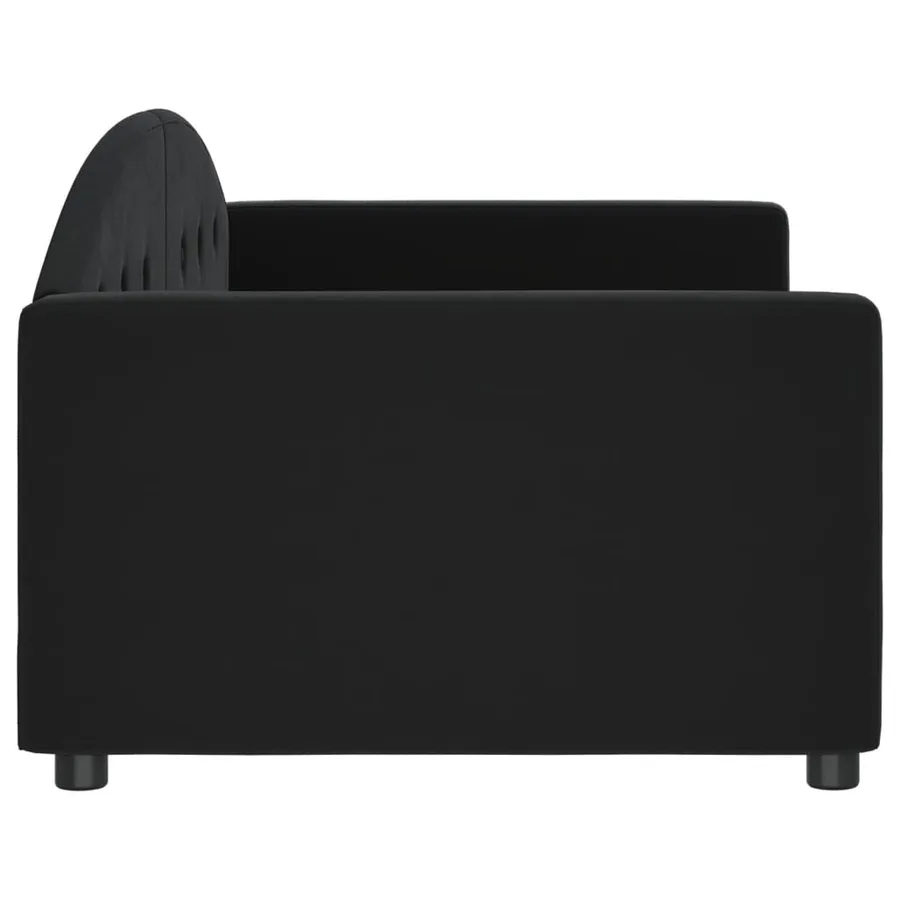 Lit de repos sans matelas noir 90x200 cm velours - 4