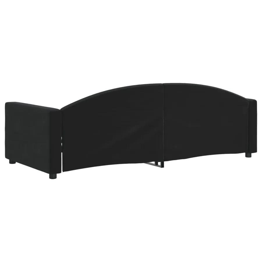 Lit de repos sans matelas noir 90x200 cm velours - 5