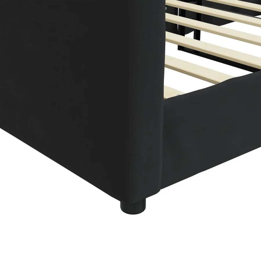 Lit de repos sans matelas noir 90x200 cm velours - 6
