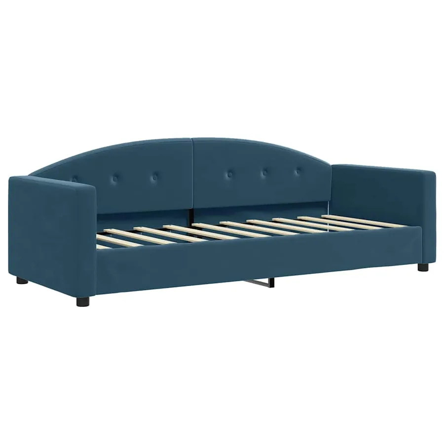 Lit de repos sans matelas bleu 80x200 cm velours - 2