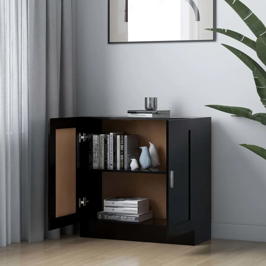 Bibliothèque Noir 82,5x30,5x80 cm Bois d'ingénierie - 3