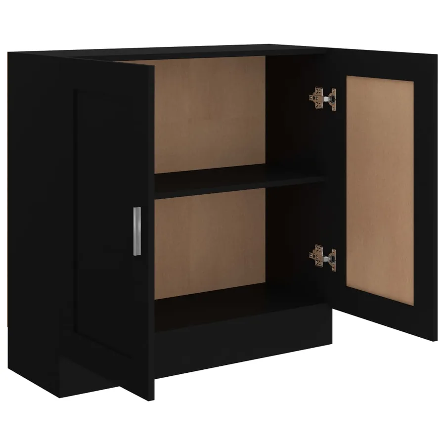 Bibliothèque Noir 82,5x30,5x80 cm Bois d'ingénierie - 4