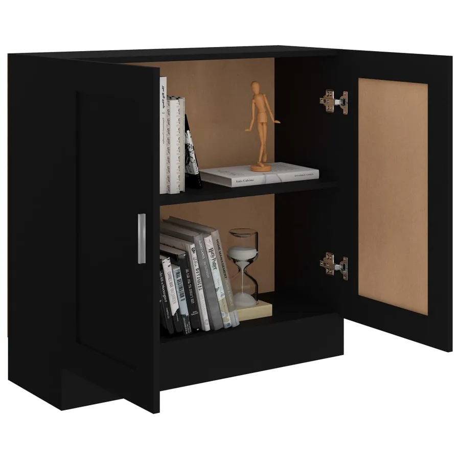 Bibliothèque Noir 82,5x30,5x80 cm Bois d'ingénierie - 7