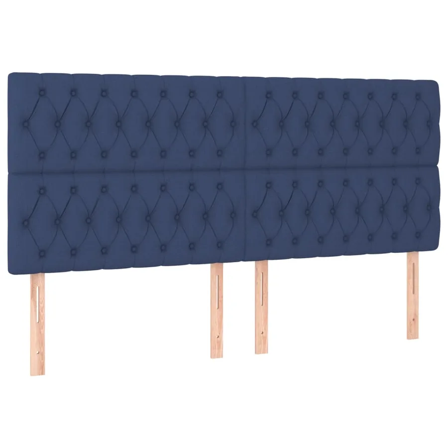 Sommier à lattes de lit avec matelas Bleu 200x200 cm Tissu - 6