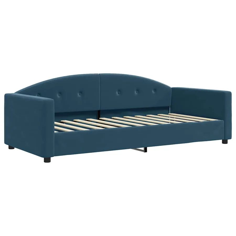 Lit de repos sans matelas bleu 90x200 cm velours - 2