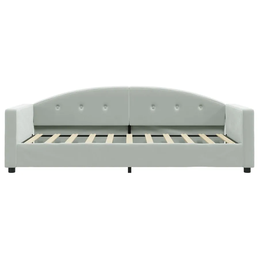 Lit de repos sans matelas gris clair 90x190 cm velours - 3