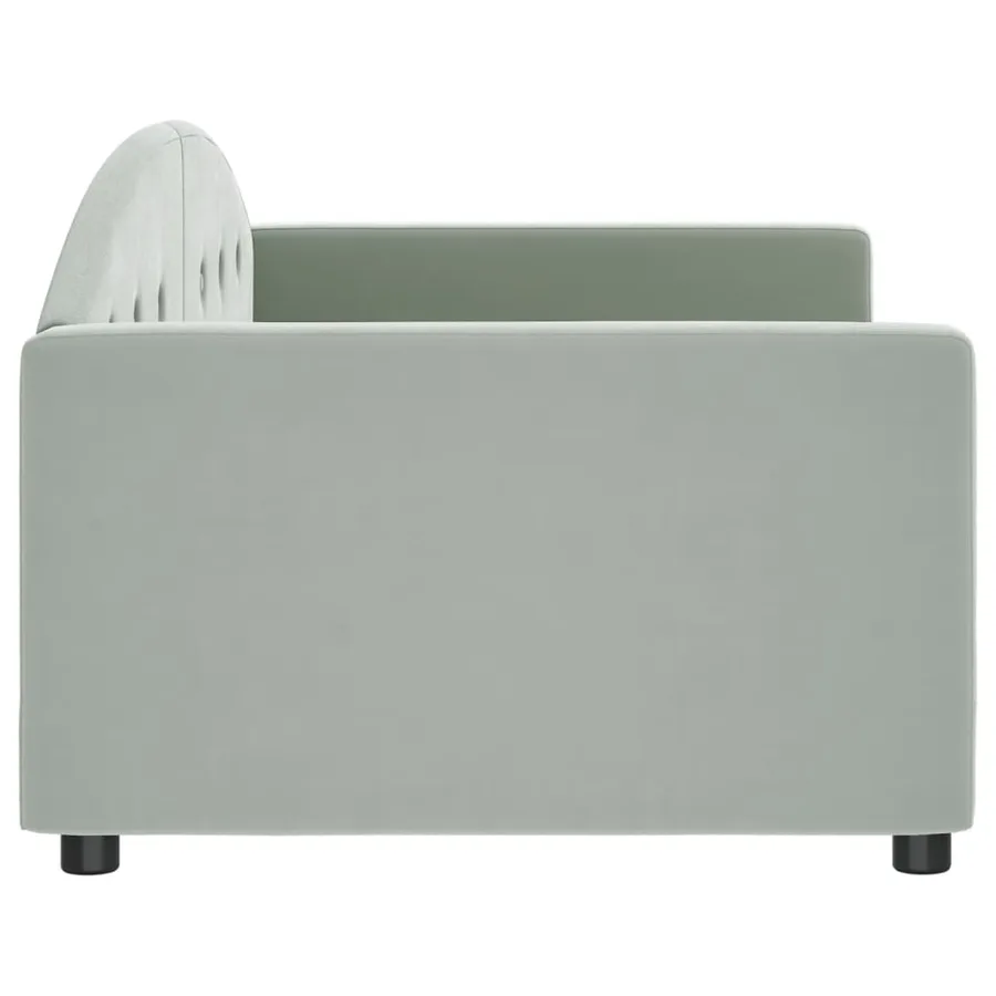 Lit de repos sans matelas gris clair 90x190 cm velours - 4