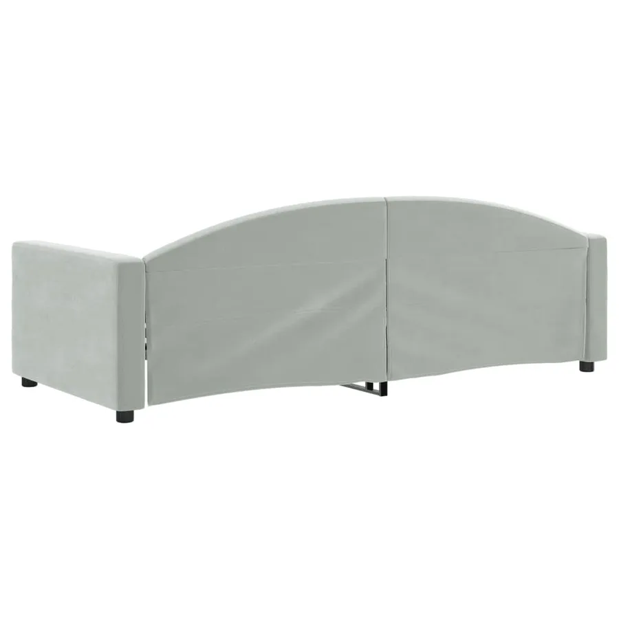 Lit de repos sans matelas gris clair 90x190 cm velours - 5
