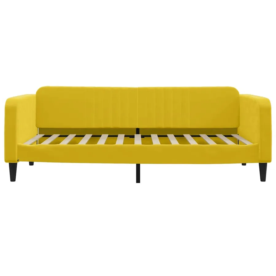 Lit de repos sans matelas jaune 100x200 cm velours - 3