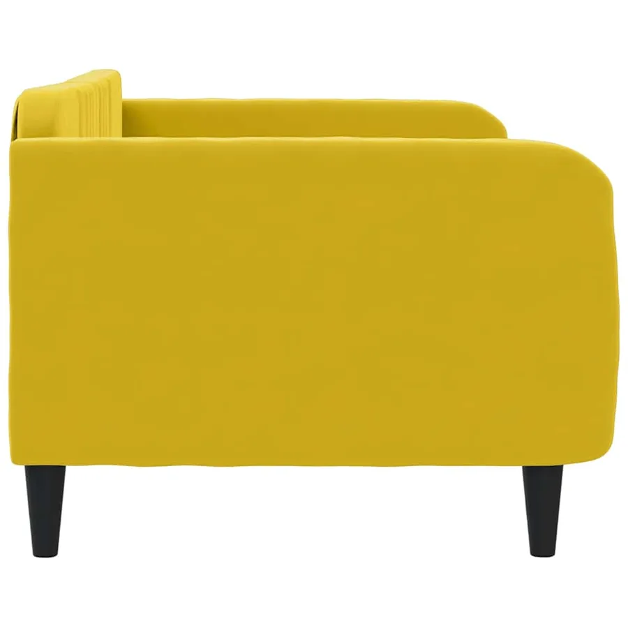 Lit de repos sans matelas jaune 100x200 cm velours - 4