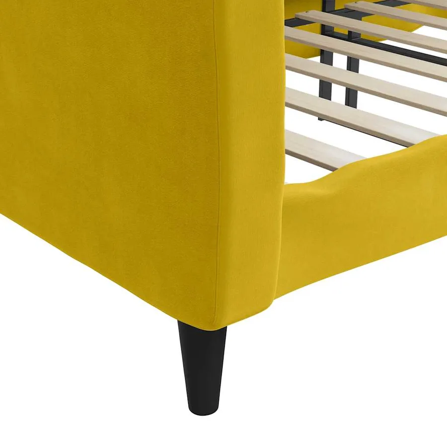 Lit de repos sans matelas jaune 100x200 cm velours - 6