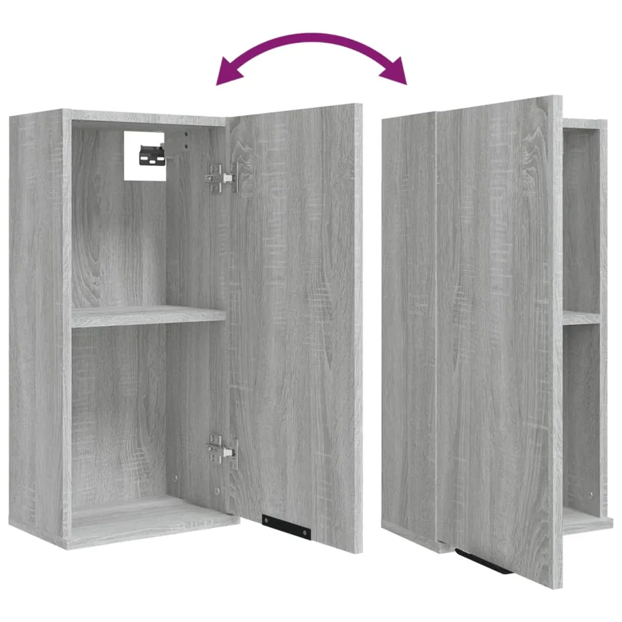 Meubles de salle de bain 5 pcs Sonoma gris Bois d'ingénierie - 9