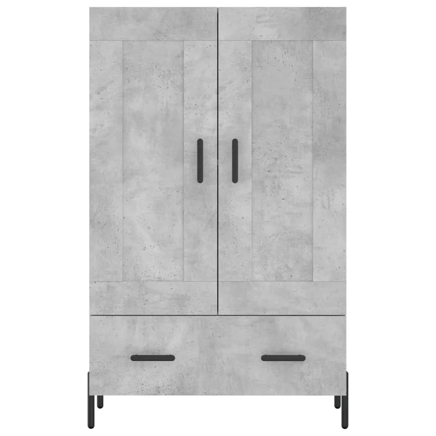 Buffet haut gris béton 69,5x31x115 cm bois d'ingénierie - 5