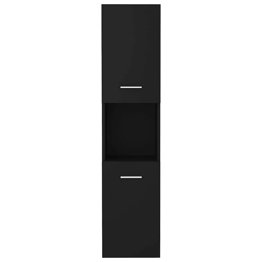 Armoire de salle de bain Noir 30x30x130 cm Bois d’ingénierie - 6