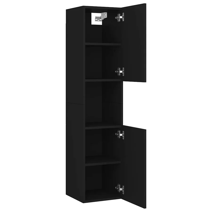 Armoire de salle de bain Noir 30x30x130 cm Bois d’ingénierie - 7