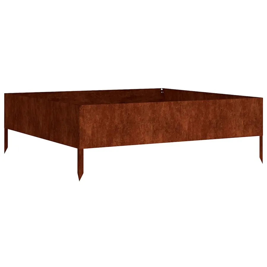 Lit surélevé de jardin 100x100x33,5 cm acier corten - 2