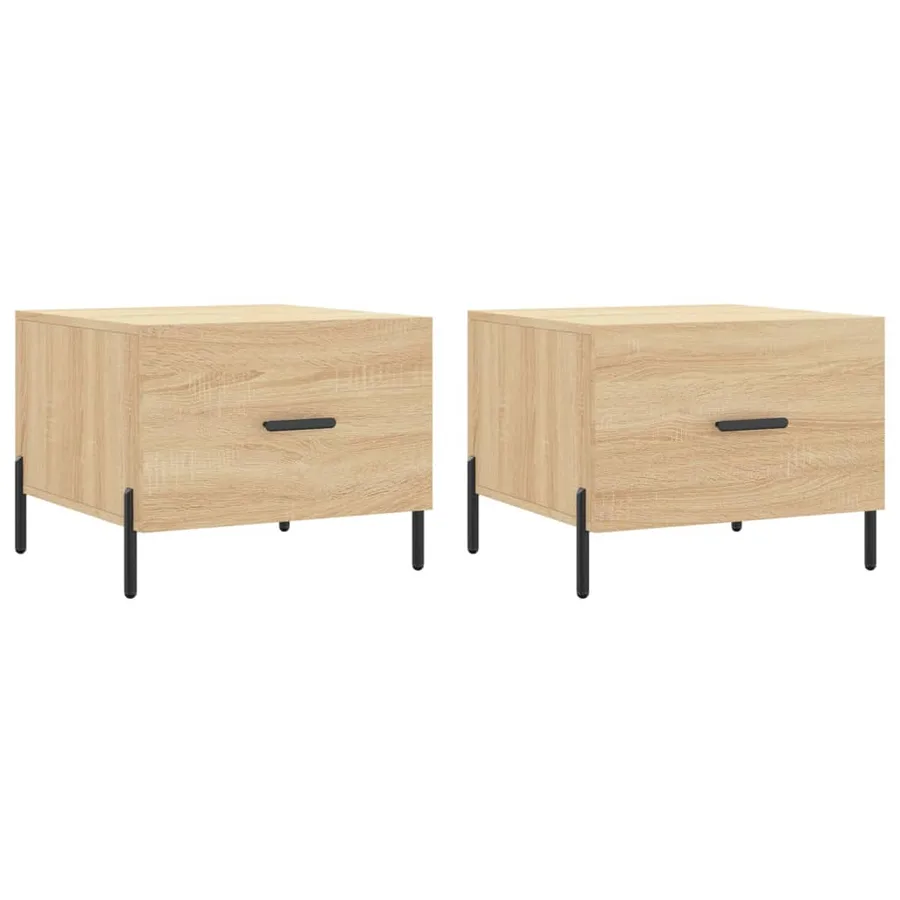 Tables basses 2 pcs chêne sonoma 50x50x40 cm bois d'ingénierie - 2