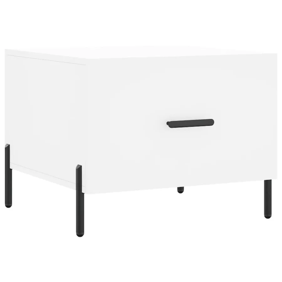 Table basse blanc 50x50x40 cm bois d'ingénierie - 2