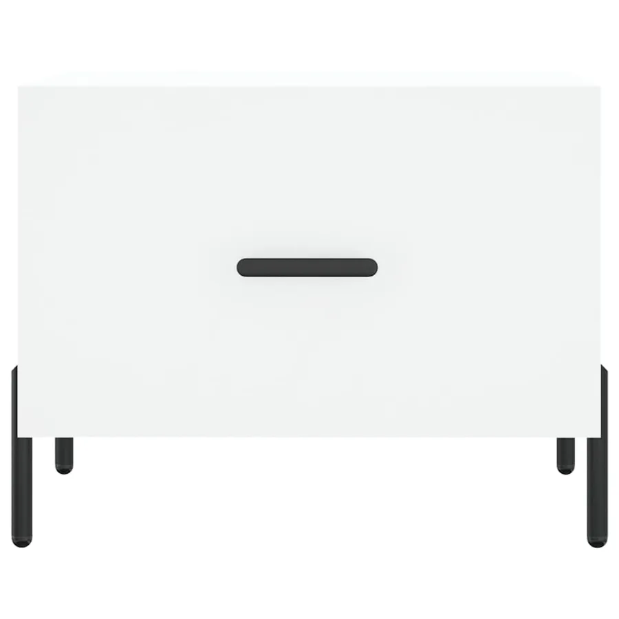 Table basse blanc 50x50x40 cm bois d'ingénierie - 5