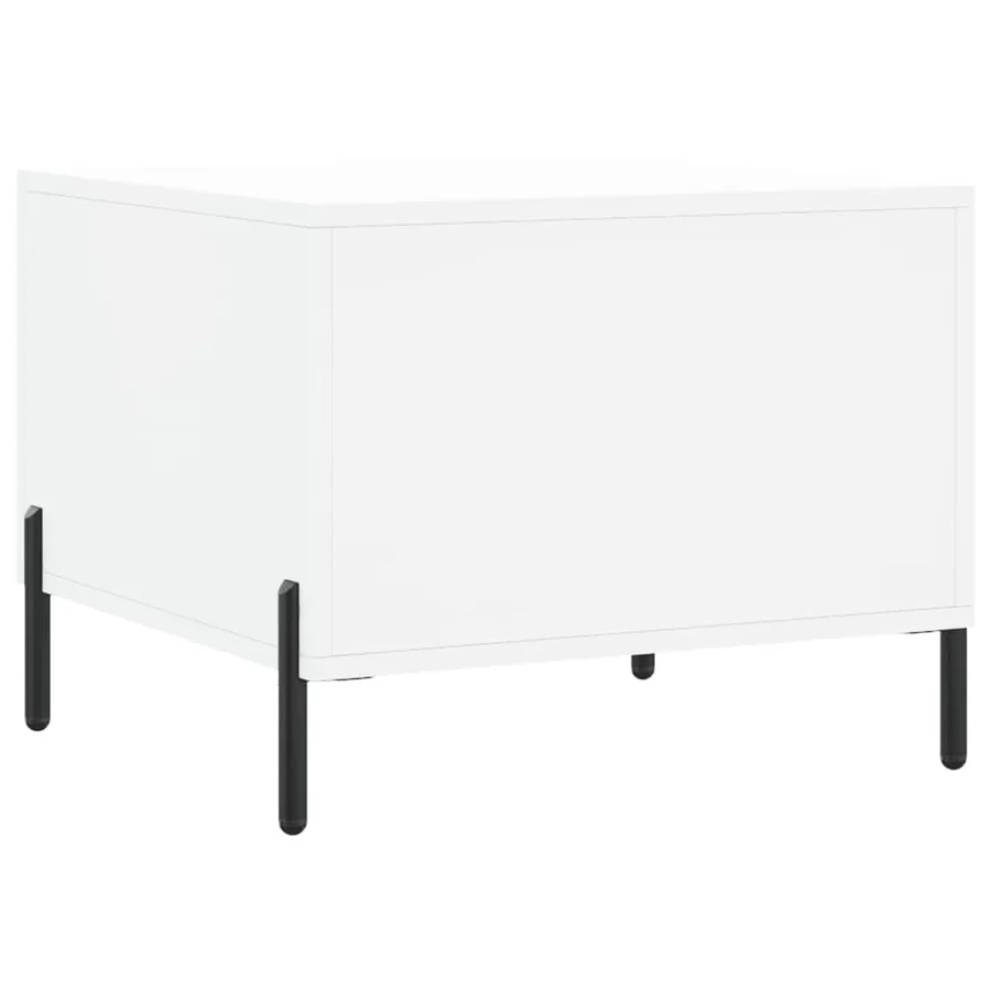 Table basse blanc 50x50x40 cm bois d'ingénierie - 8