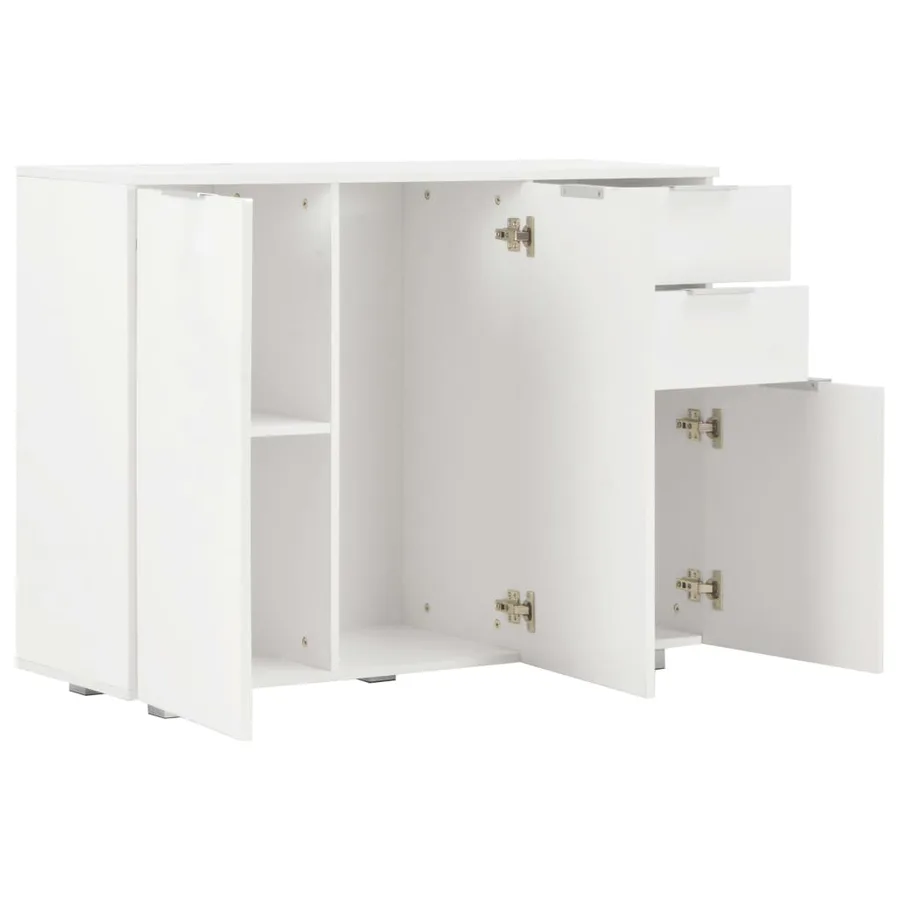 Buffet Blanc brillant 107x35x80,5 cm - 4