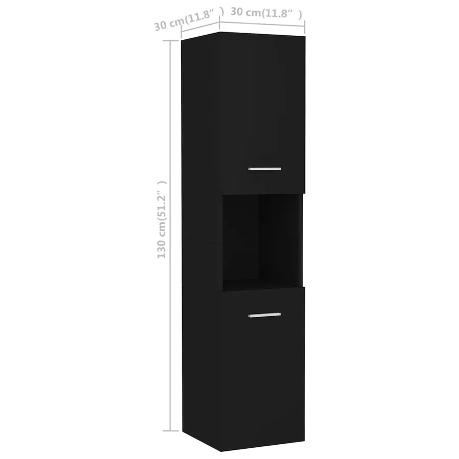 Ensemble de meubles de salle de bain Noir Aggloméré - 18