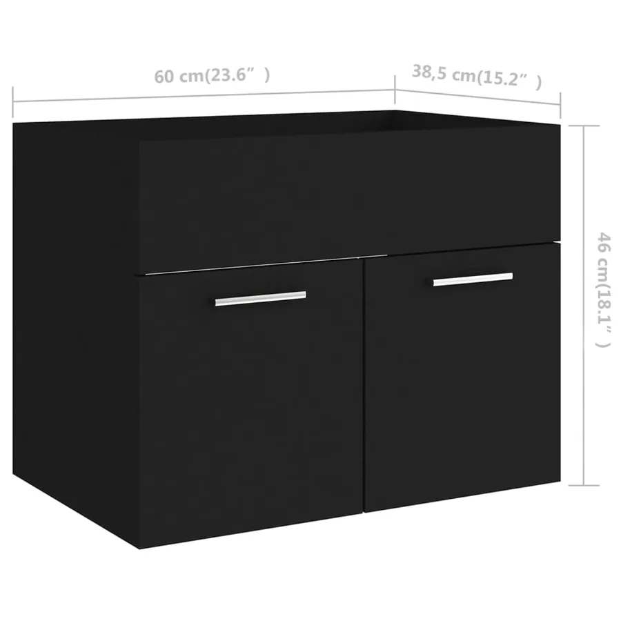 Ensemble de meubles de salle de bain Noir Aggloméré - 19