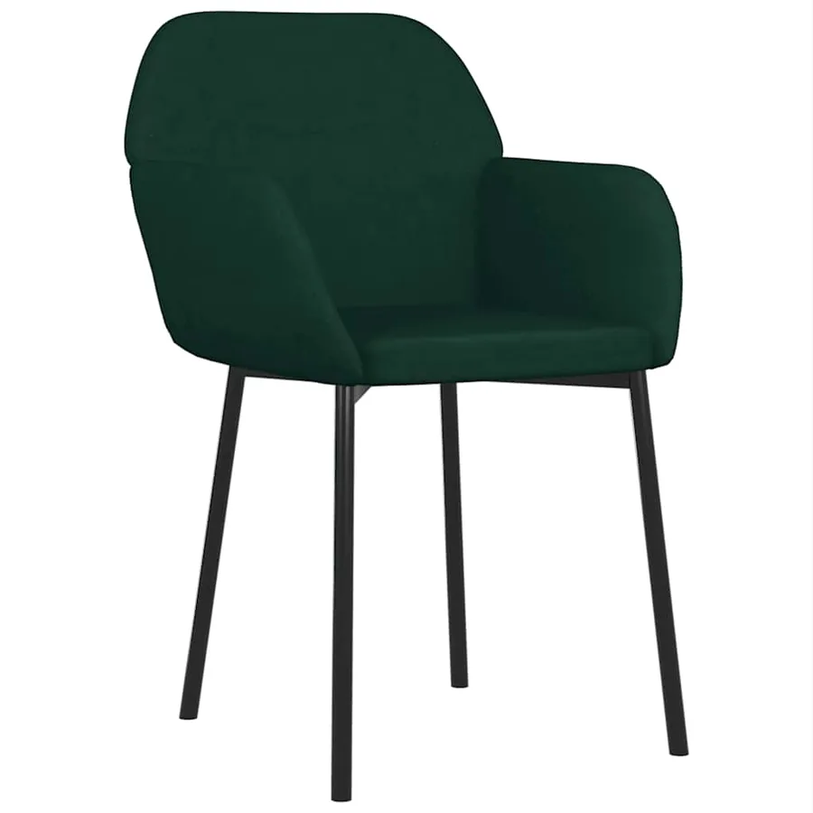Chaises à manger lot de 2 Vert foncé Velours - 3