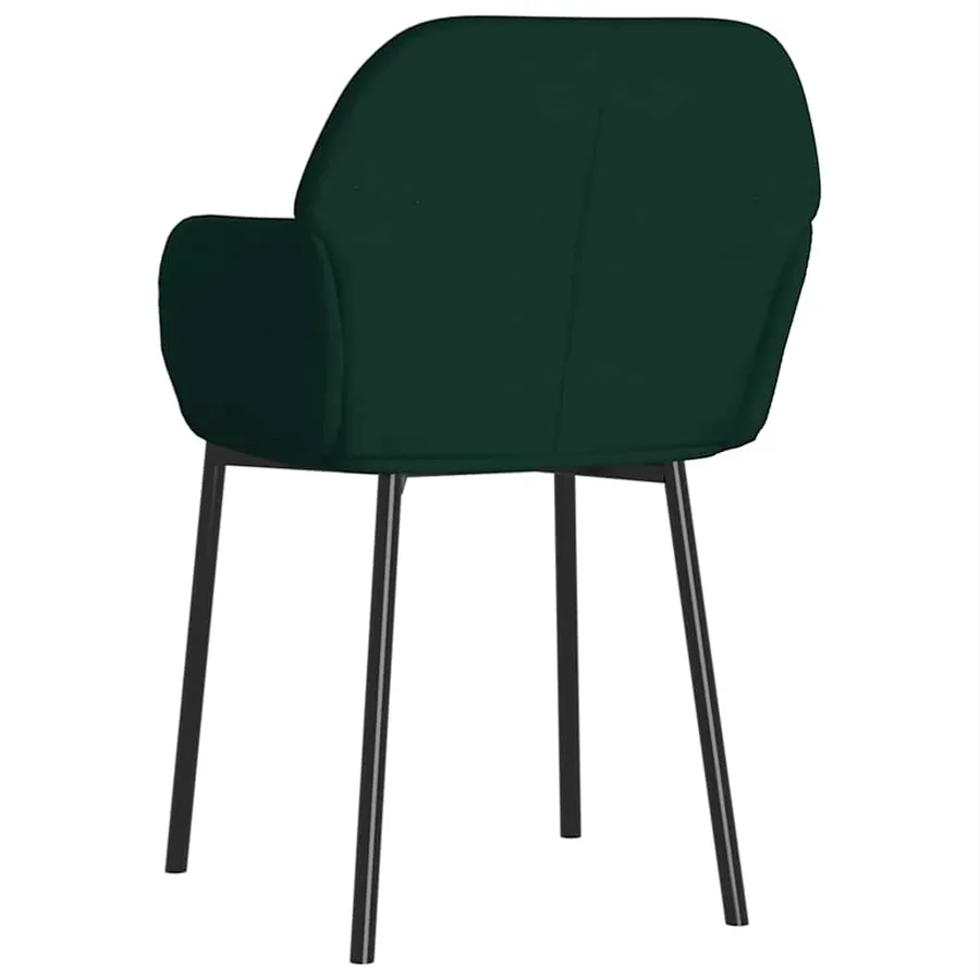 Chaises à manger lot de 2 Vert foncé Velours - 4