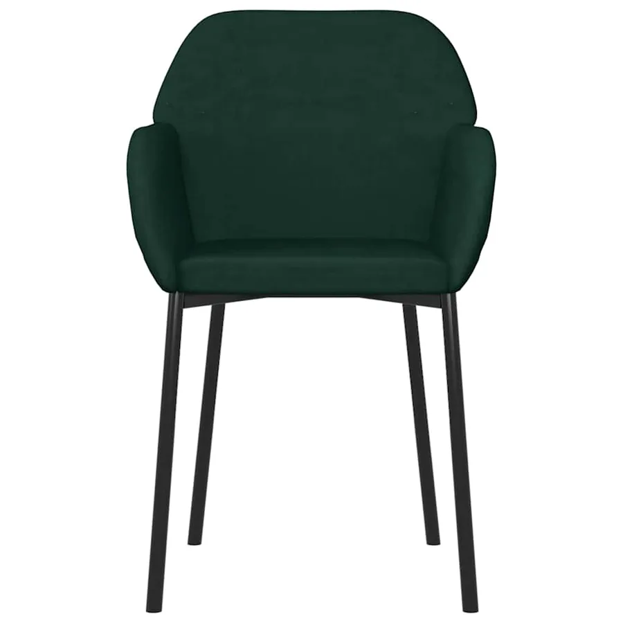 Chaises à manger lot de 2 Vert foncé Velours - 5
