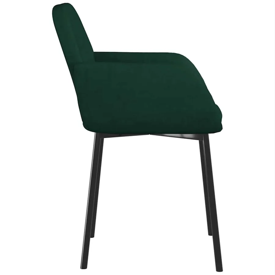 Chaises à manger lot de 2 Vert foncé Velours - 6