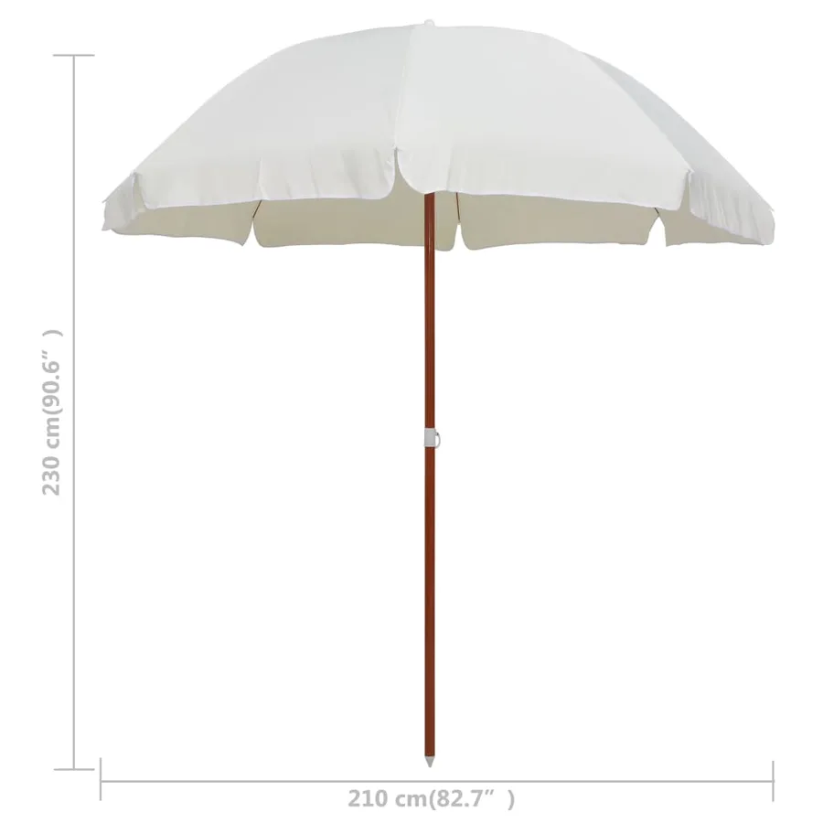 Parasol de jardin avec mât en acier 240 cm Sable - 5