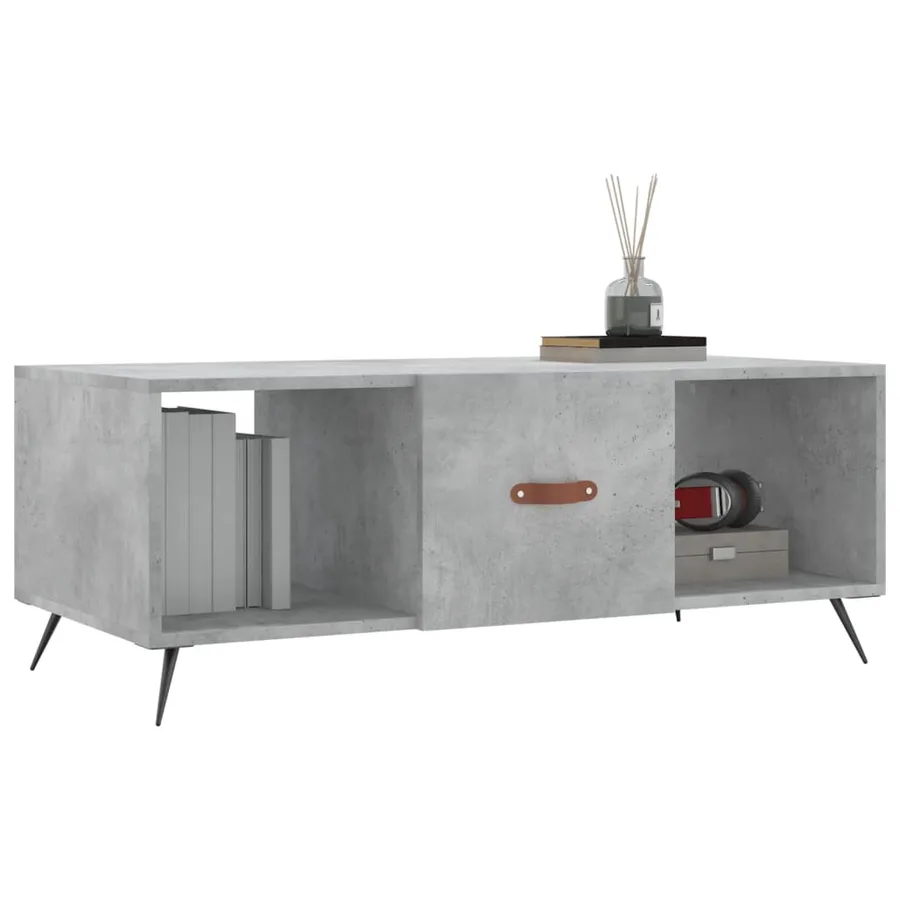 Table basse gris béton 102x50x40 cm bois d'ingénierie - 3