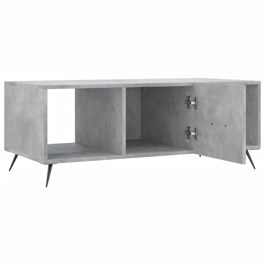 Table basse gris béton 102x50x40 cm bois d'ingénierie - 6